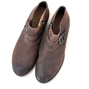 Clarks Brown Leather Ankle Boots